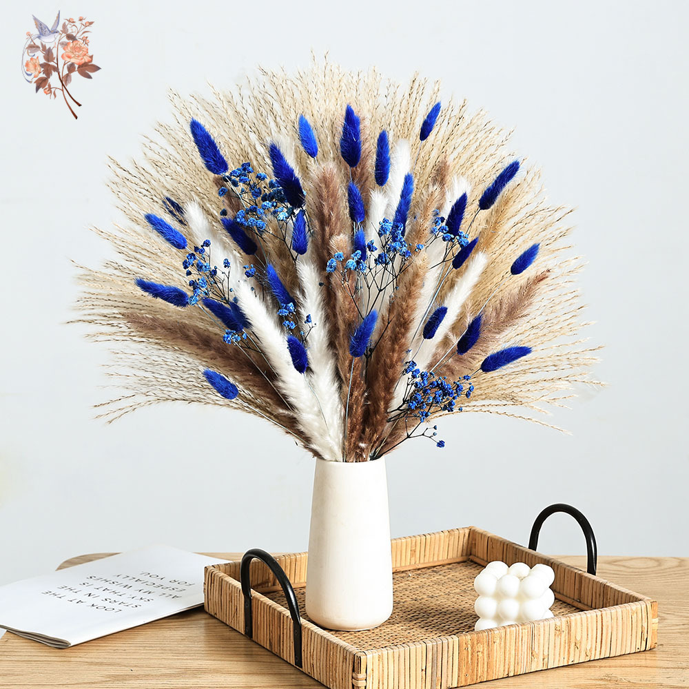 Supply For Florist - Cola de conejo esponjosa azul de