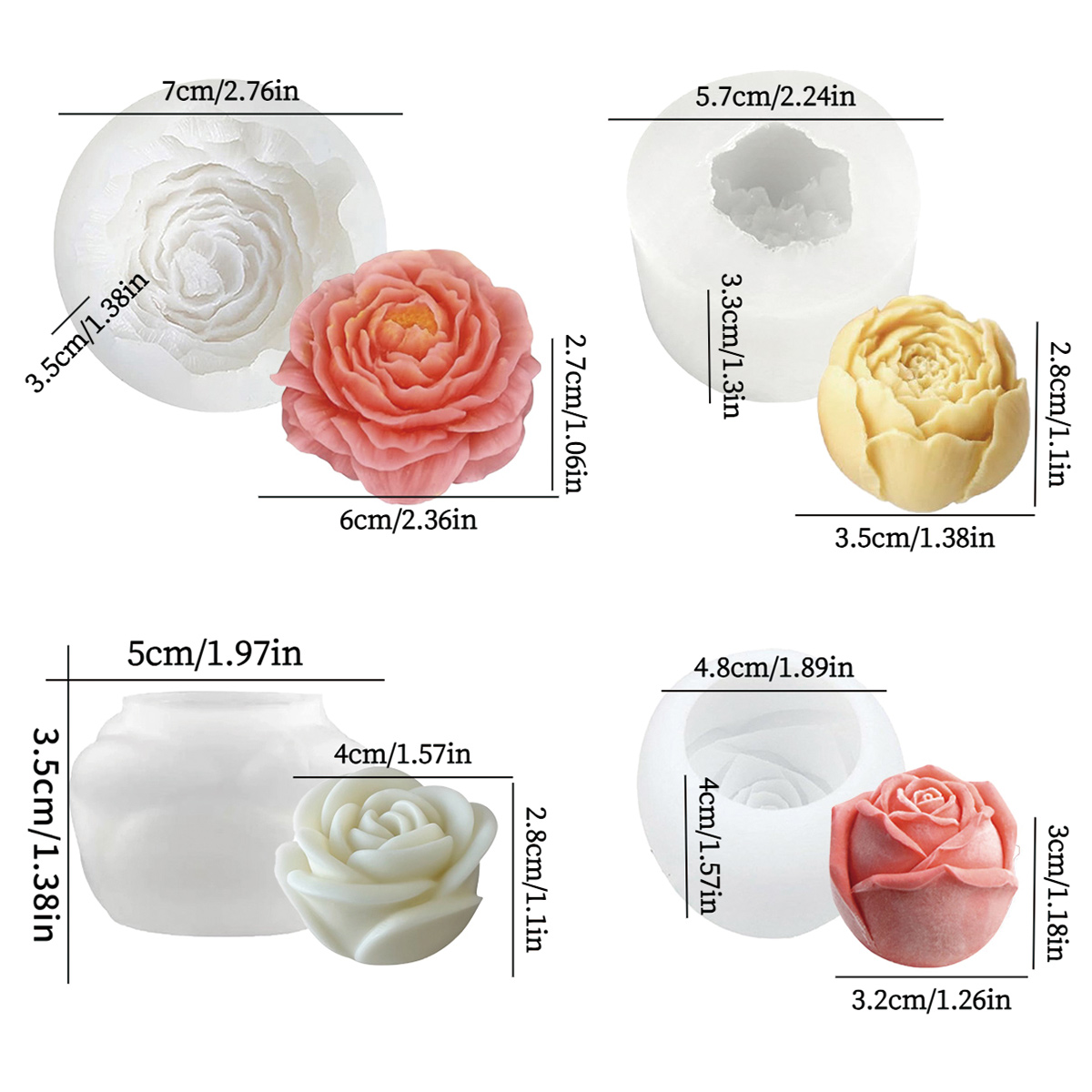 Florist Supply Bulk - Juego de moldes florales de 4