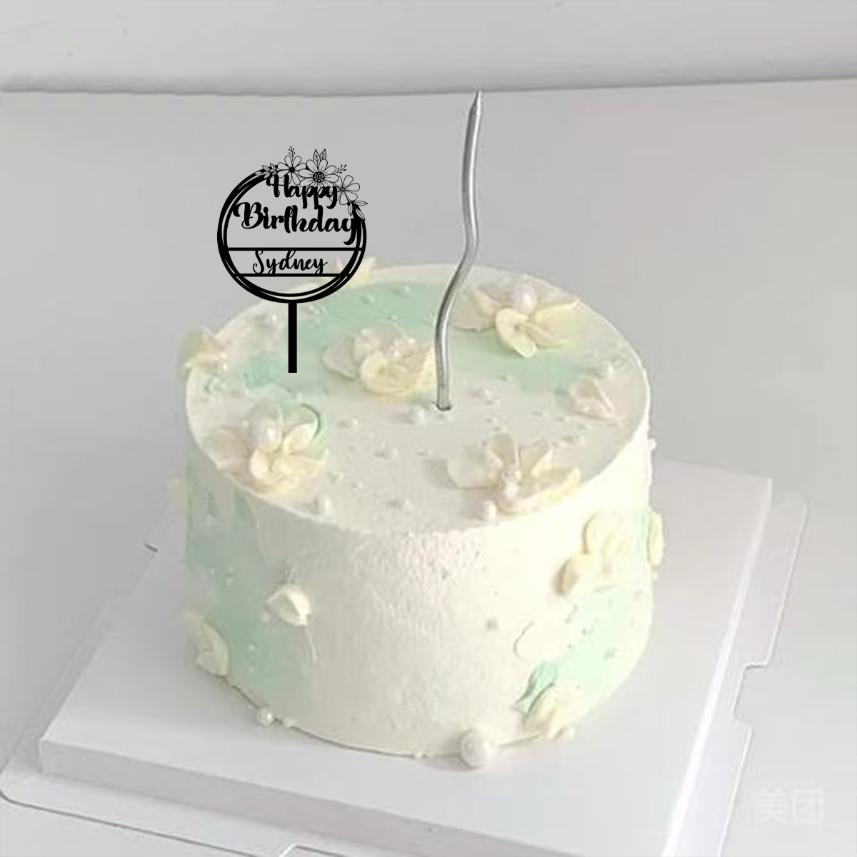 1 adorno de pastel con diseño  - Flower Supply reseña y precio